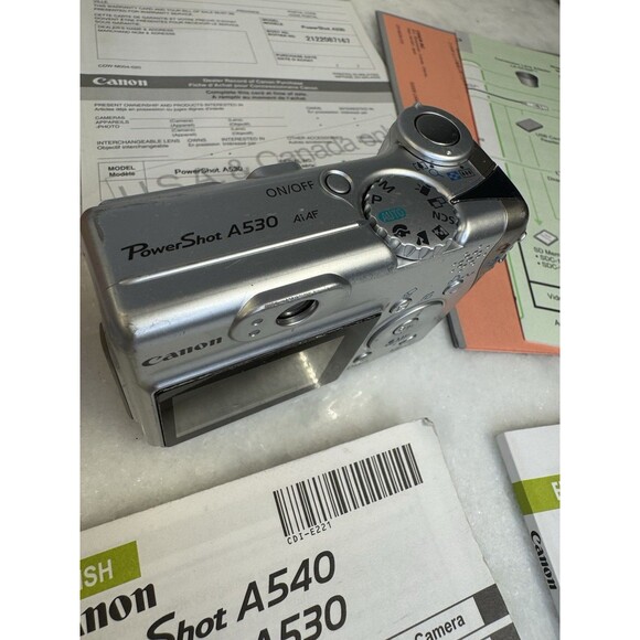 Canon PowerShot A530 5.0MP Digital Camera Silver Possible Low Battery Issue AsIs - Picture 3 of 15